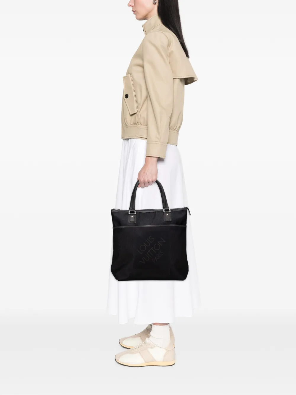 Pre-owned Louis Vuitton 2007 Damier Geant Cougar Tote Bag In Black