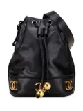 CHANEL Pre-Owned 1991-1994 Caviar Triple CC Drawstring bucket bag - Black