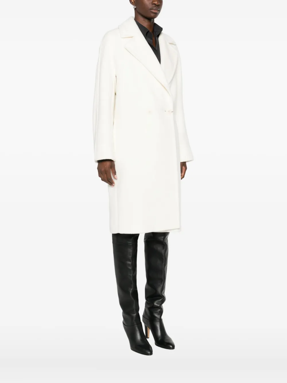 Max Mara Double-breasted Coat In White