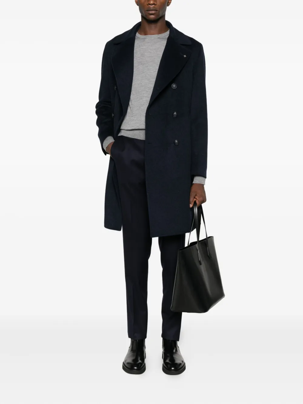 Canali Broek met riemlussen - Blauw
