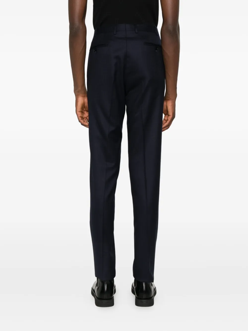 Canali Broek met riemlussen Blauw