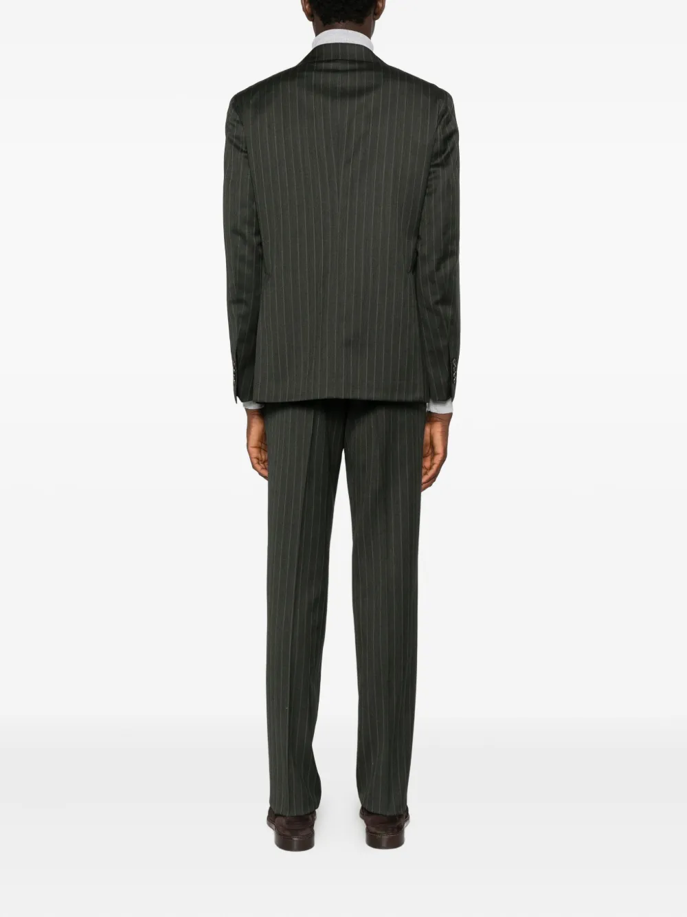 Tagliatore Pak met krijtstreep en enkele rij knopen Grijs