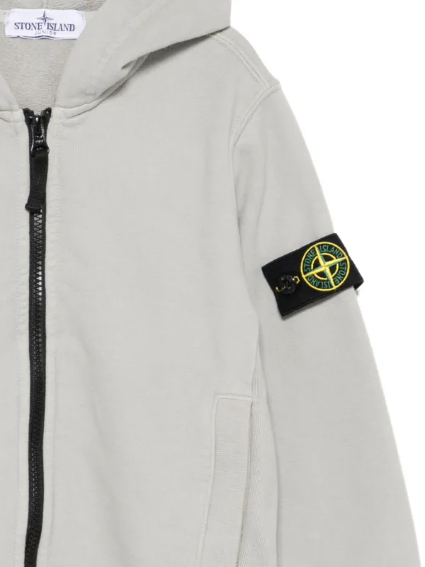 Stone Island Junior ジップアップ スウェットパーカー | グレー
