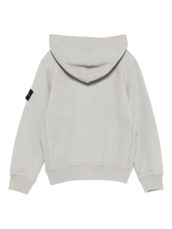 Stone Island Junior Hooded zip-up Sweatshirt | Grey | FARFETCH ID