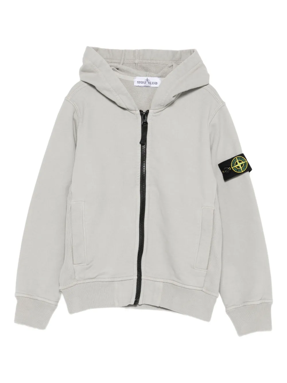 Stone Island Junior hooded zip-up sweatshirt - Grigio