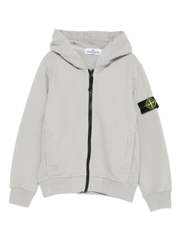 STONE  ジップパーカージュニア156 Stone Island Junior ジップアップ スウェットパーカー | グレー