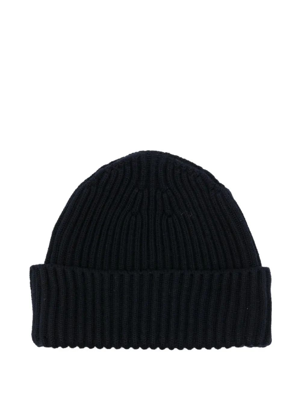 Stone Island Junior ribbed logo-patch beanie - Blauw
