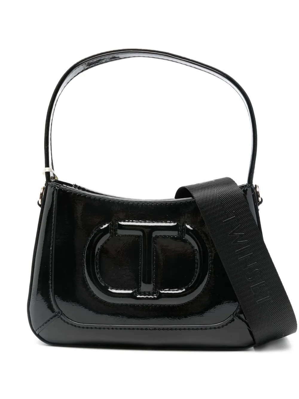 TWINSET Kids Borsa a spalla con logo goffrato - Nero