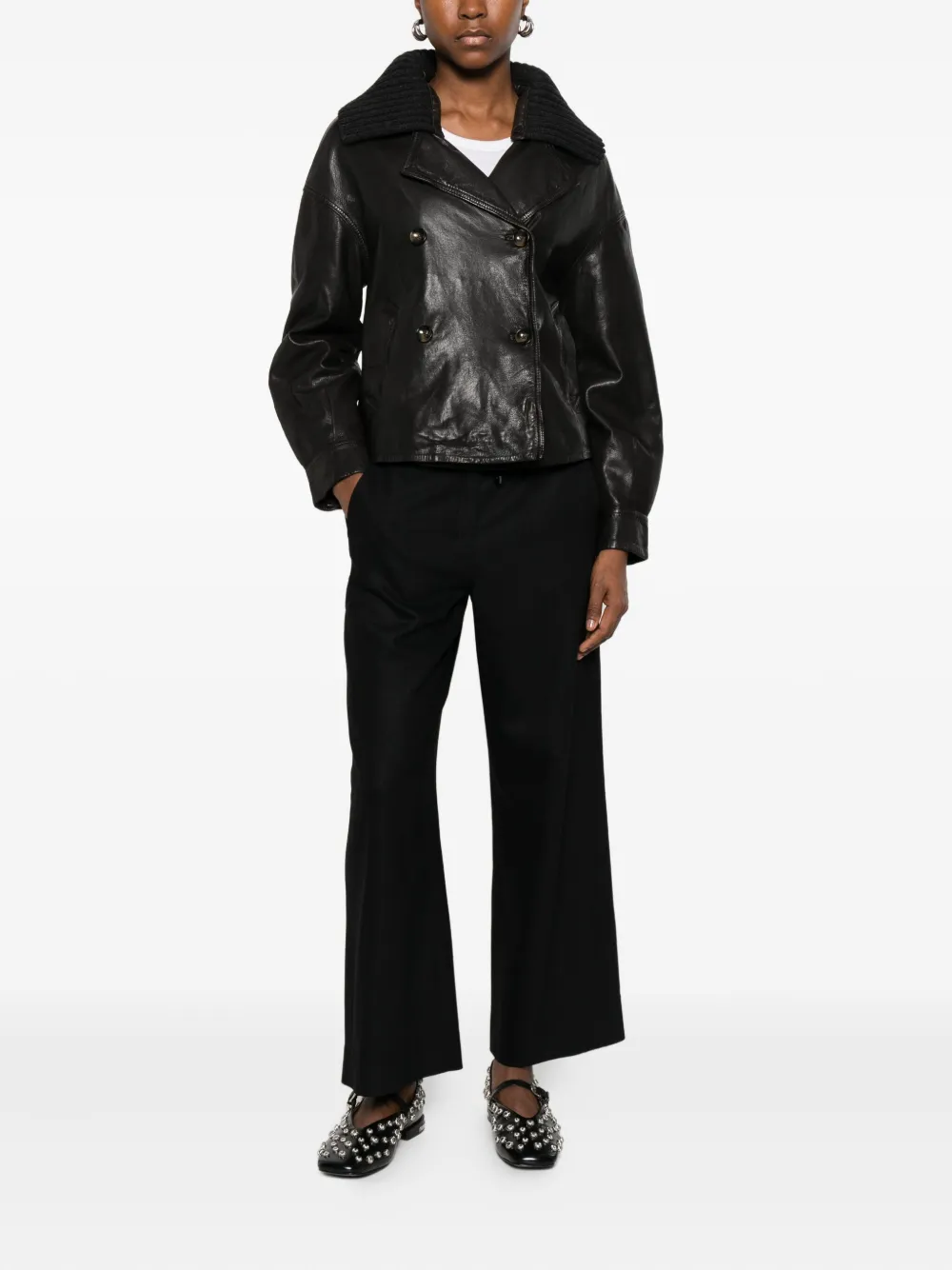 'S Max Mara drawstring straight-leg trousers - Zwart