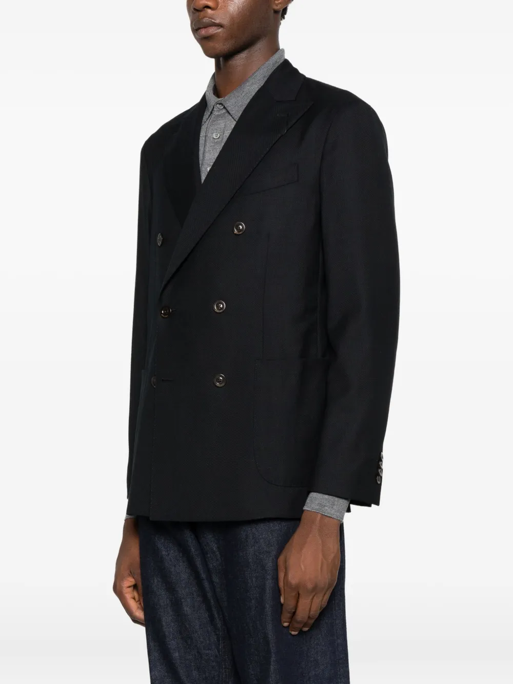 Boglioli Jack met dubbele rij knopen Zwart