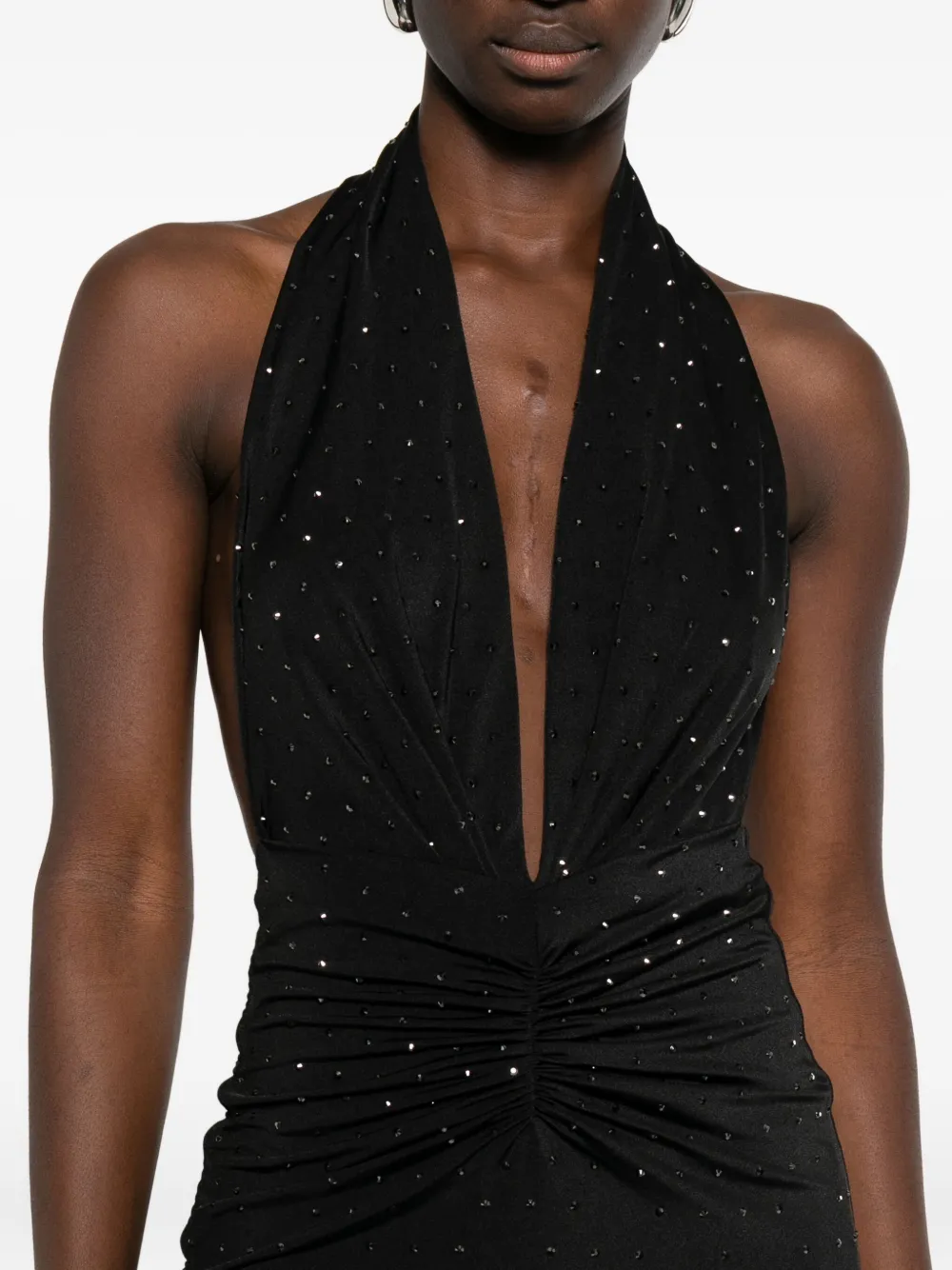 THE ANDAMANE Midi-jurk met halternek Zwart