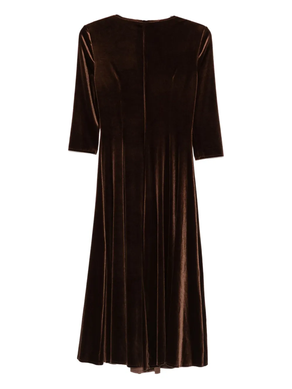 Cenere GB velvet midi dress - Bruin