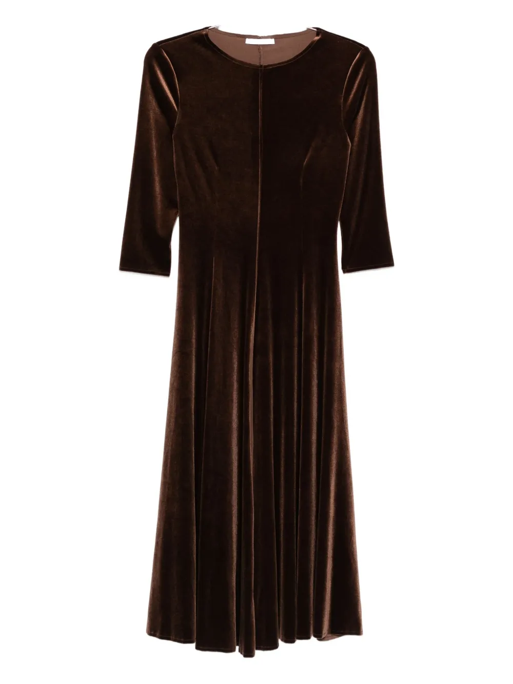 Cenere Gb Velvet Midi Dress In Brown
