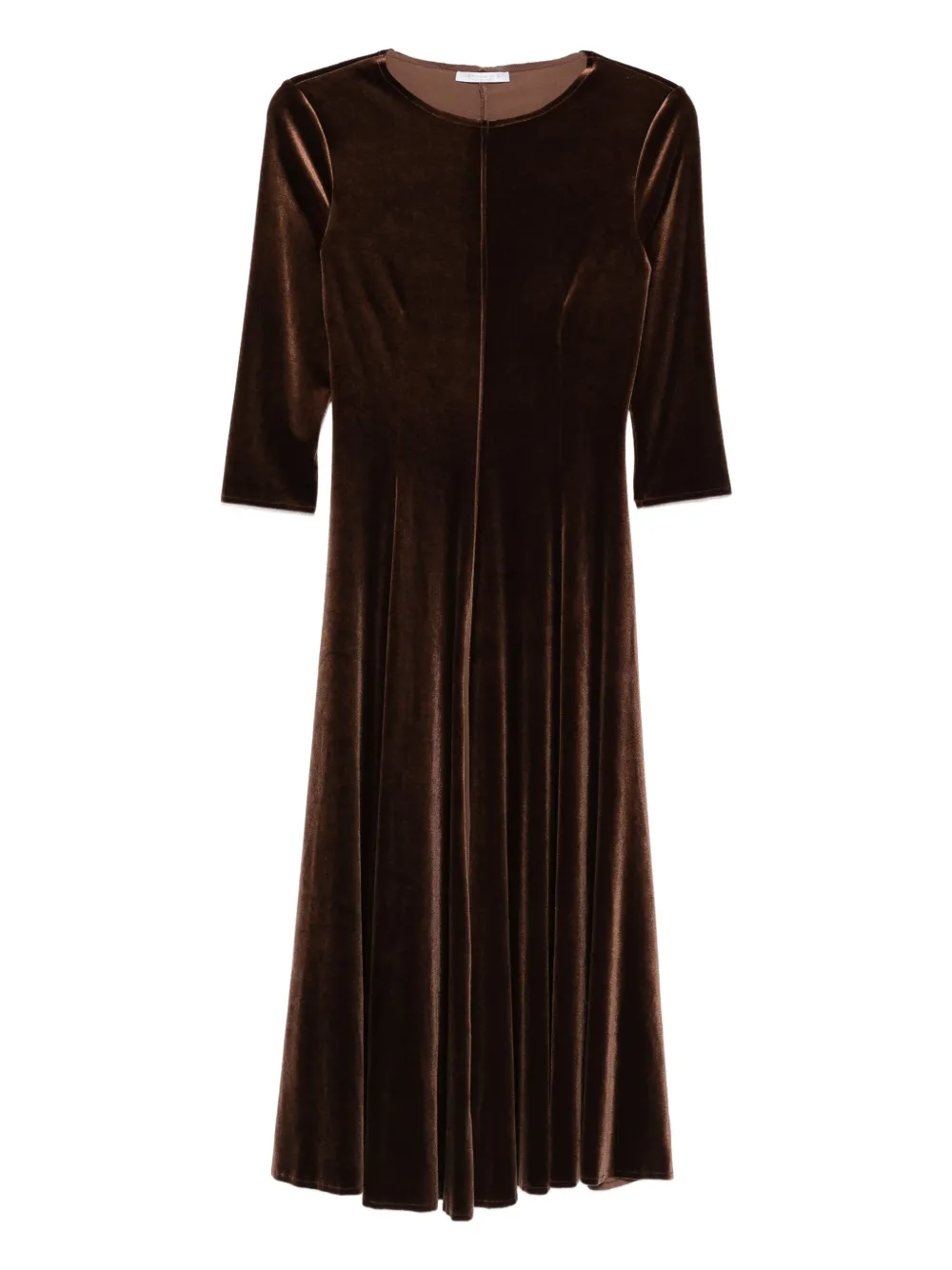Cenere GB velvet midi dress - Marrone