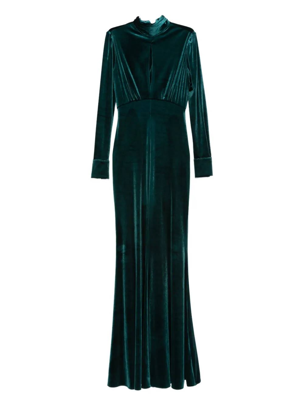 Cenere Velvet Maxi Gown In Green
