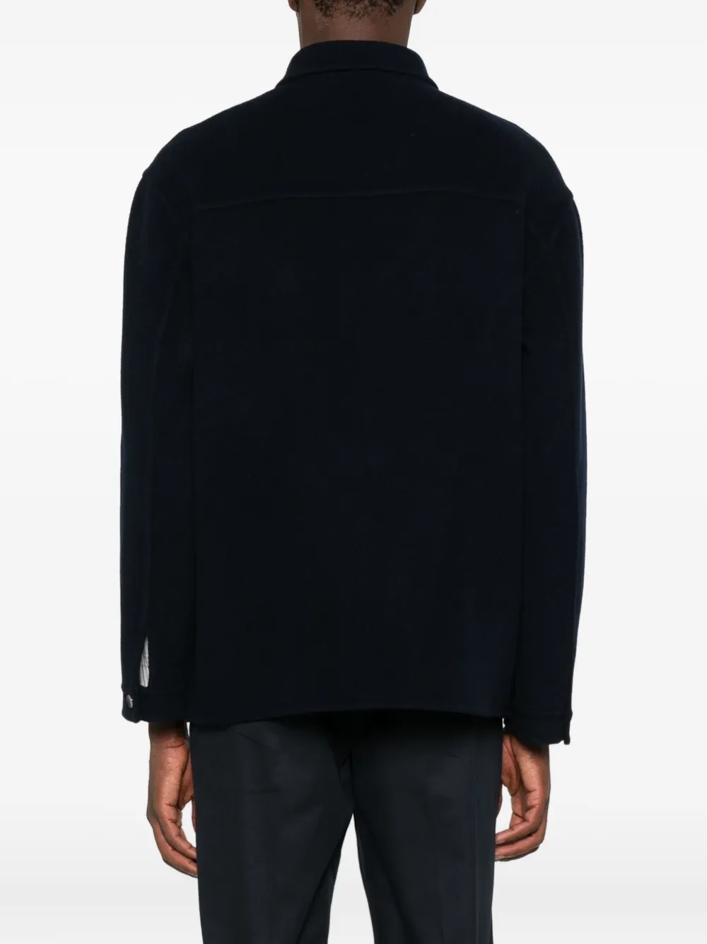 Paolo Pecora Buttoned Wool Coat In Black