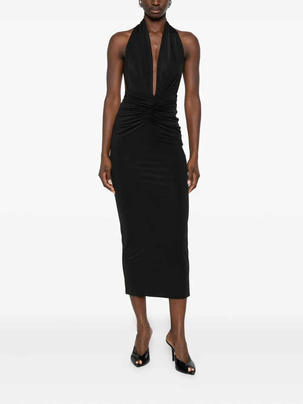 THE ANDAMANE halterneck dress - Zwart