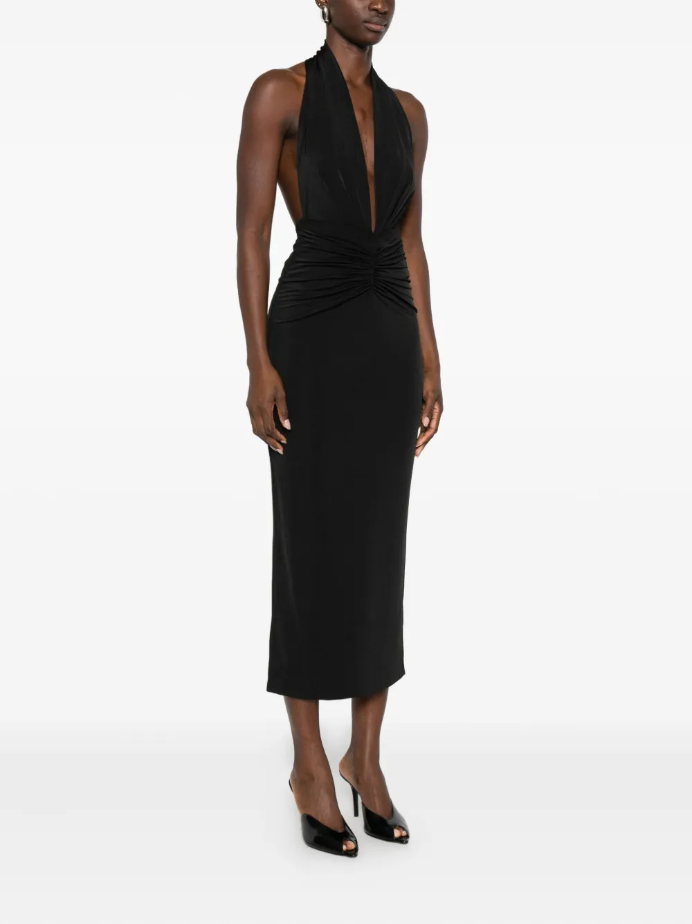The Andamane American Neck Dress In Black