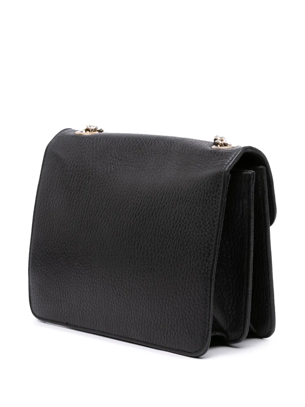 Pre-owned Gucci 2016-2025 Small Dollar Calfskin Interlocking G Crossbody Bag In Black
