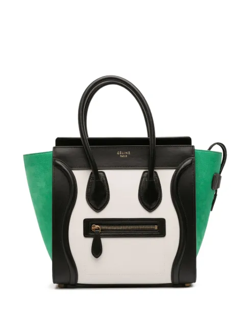 Celine Pre-Owned 2014-2015 Micro Tricolor Nubuck and Calfskin Luggage tote bag