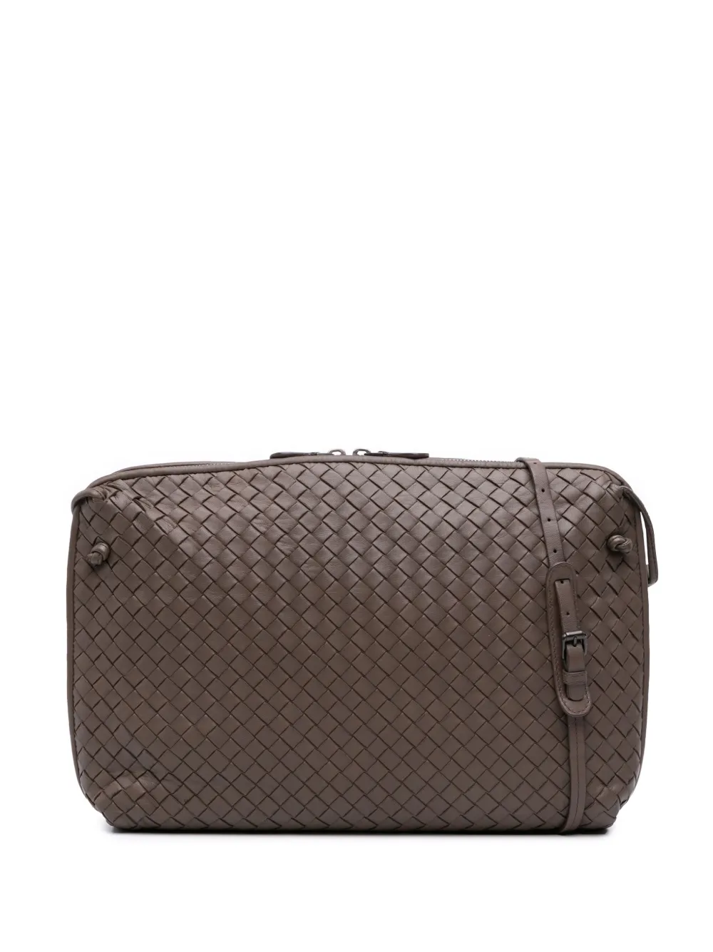 Bottega Veneta Pre-Owned 2012-2025 Large Nappa Intrecciato Nodini Crossbody  Bag Brown FARFETCH IN