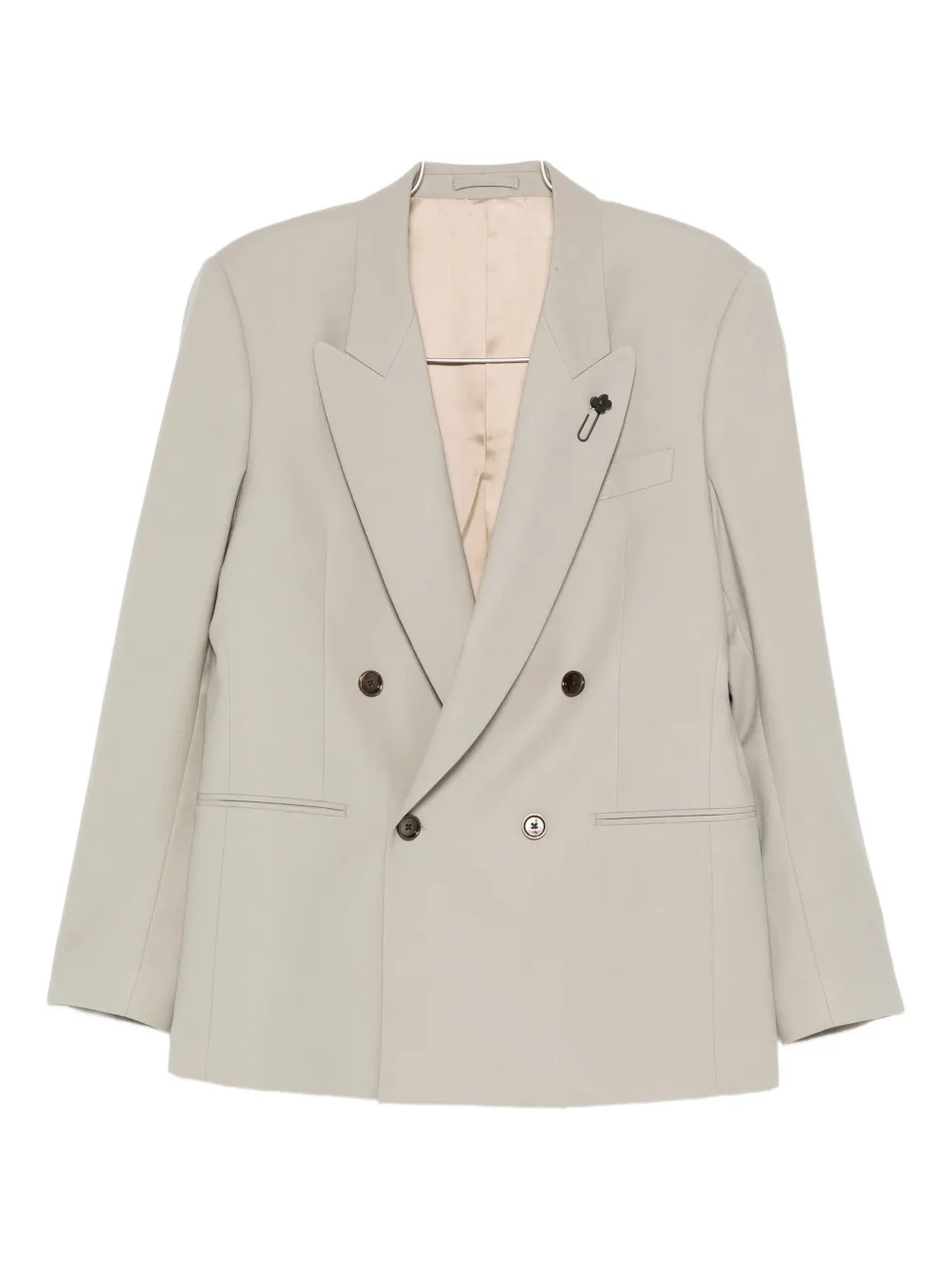 Lardini Double-breasted Blazer In Neutral