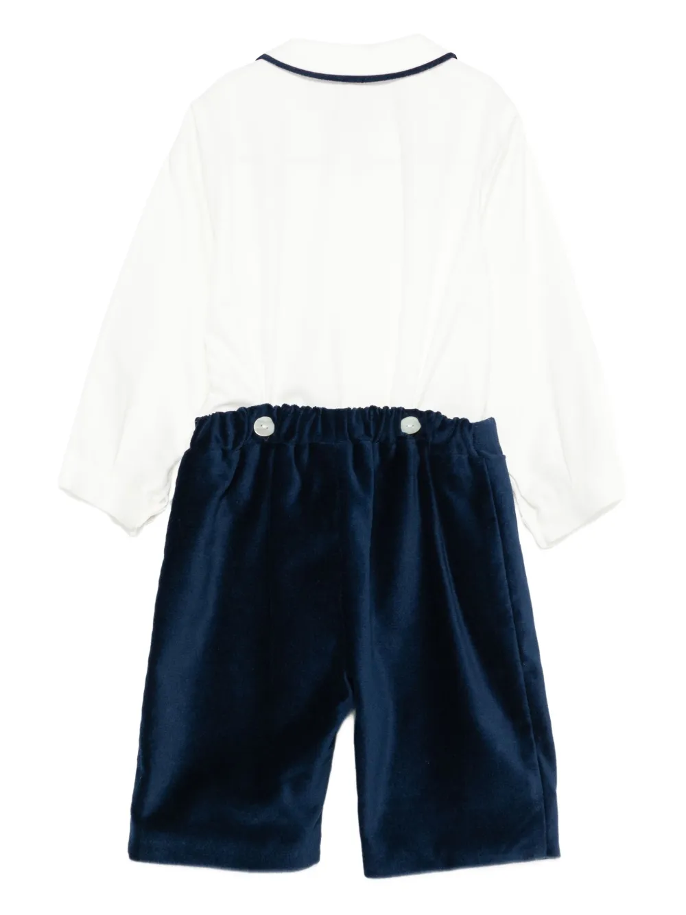 Mariella Ferrari Jumpsuit met dubbele rij knopen en klassieke kraag Wit