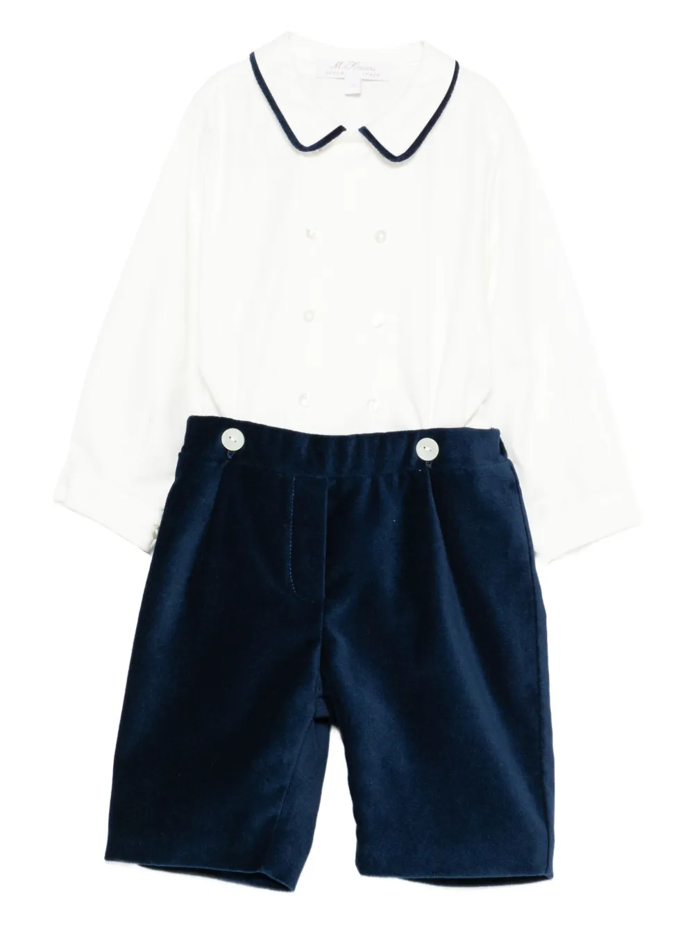 Mariella Ferrari double-breasted classic-collar jumpsuit - Weiß