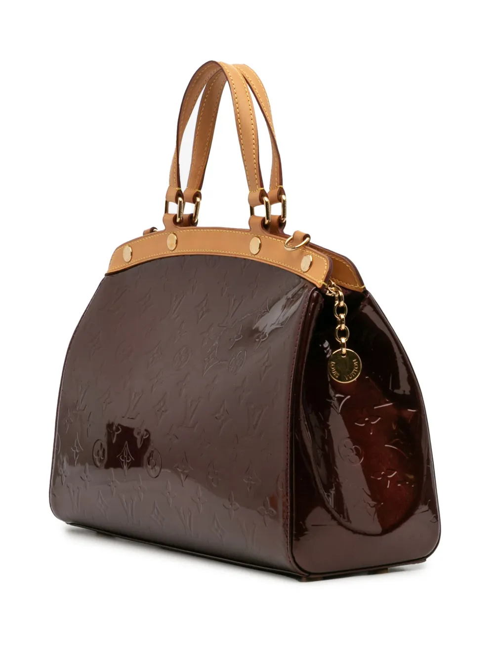Pre-owned Louis Vuitton 2011 Monogram Vernis Brea Mm Satchel In Red
