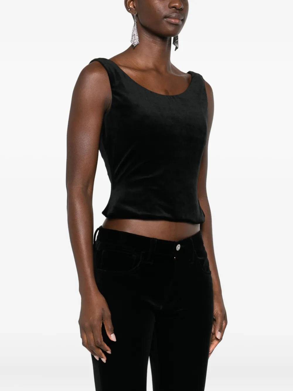 Balenciaga Top met diepe ronde hals Zwart