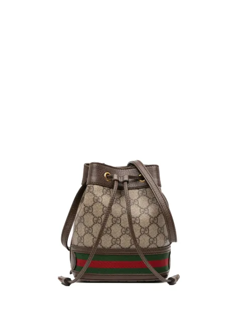 Gucci Pre-Owned 2016-2025 Mini GG Supreme Web Ophidia bucket bag