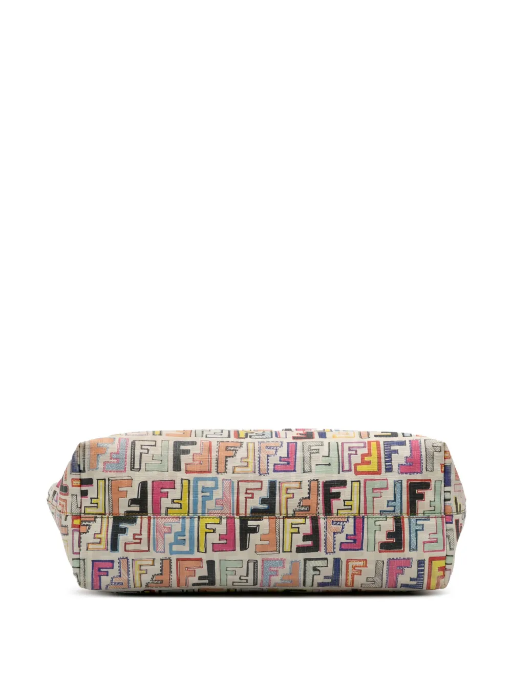 Pre-owned Fendi 2000-2010 Medium Multicolor Zucca Spalmati Roll Tote Bag