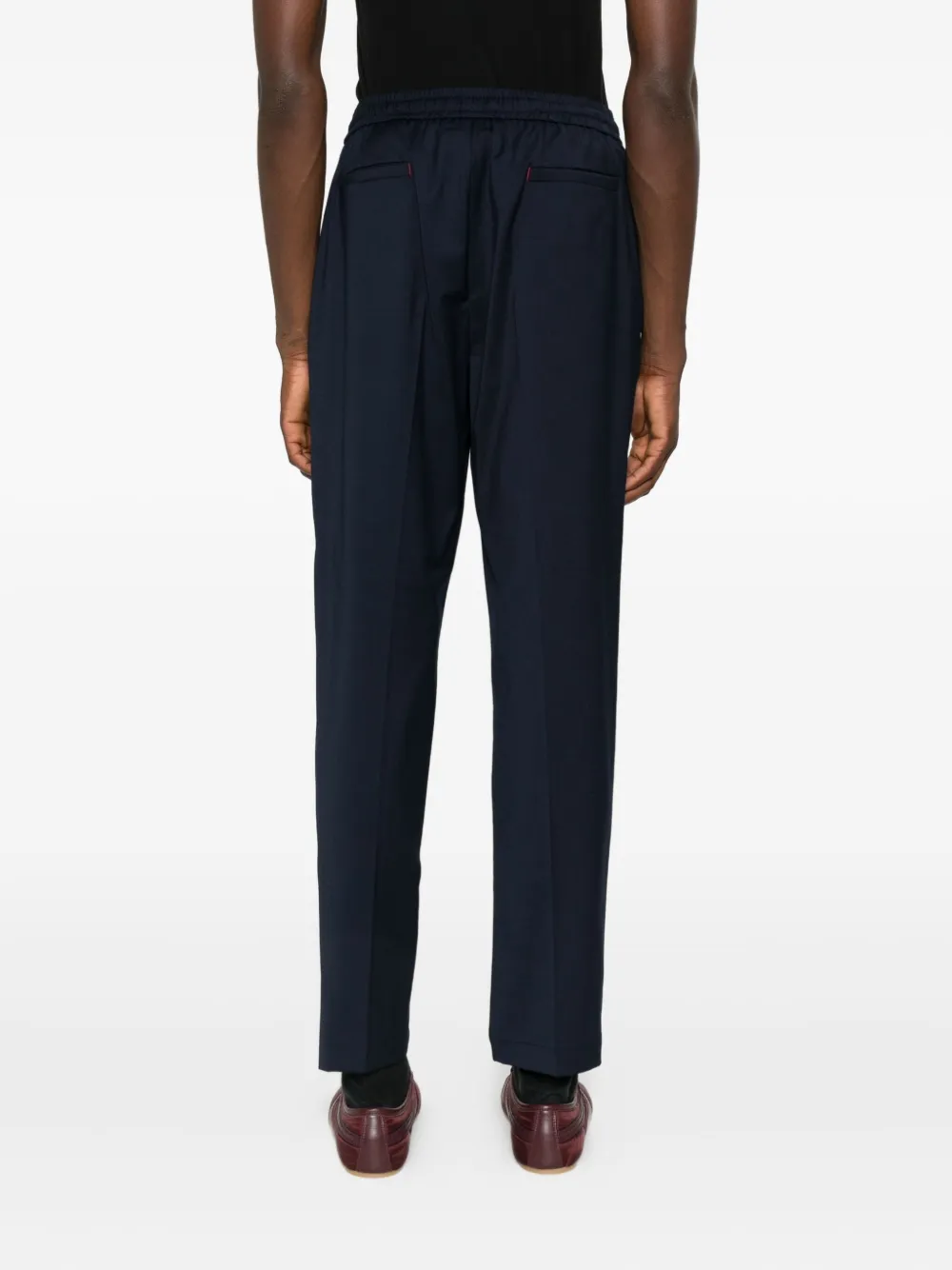 Amaranto Drawstring Straight-leg Trousers In Blue