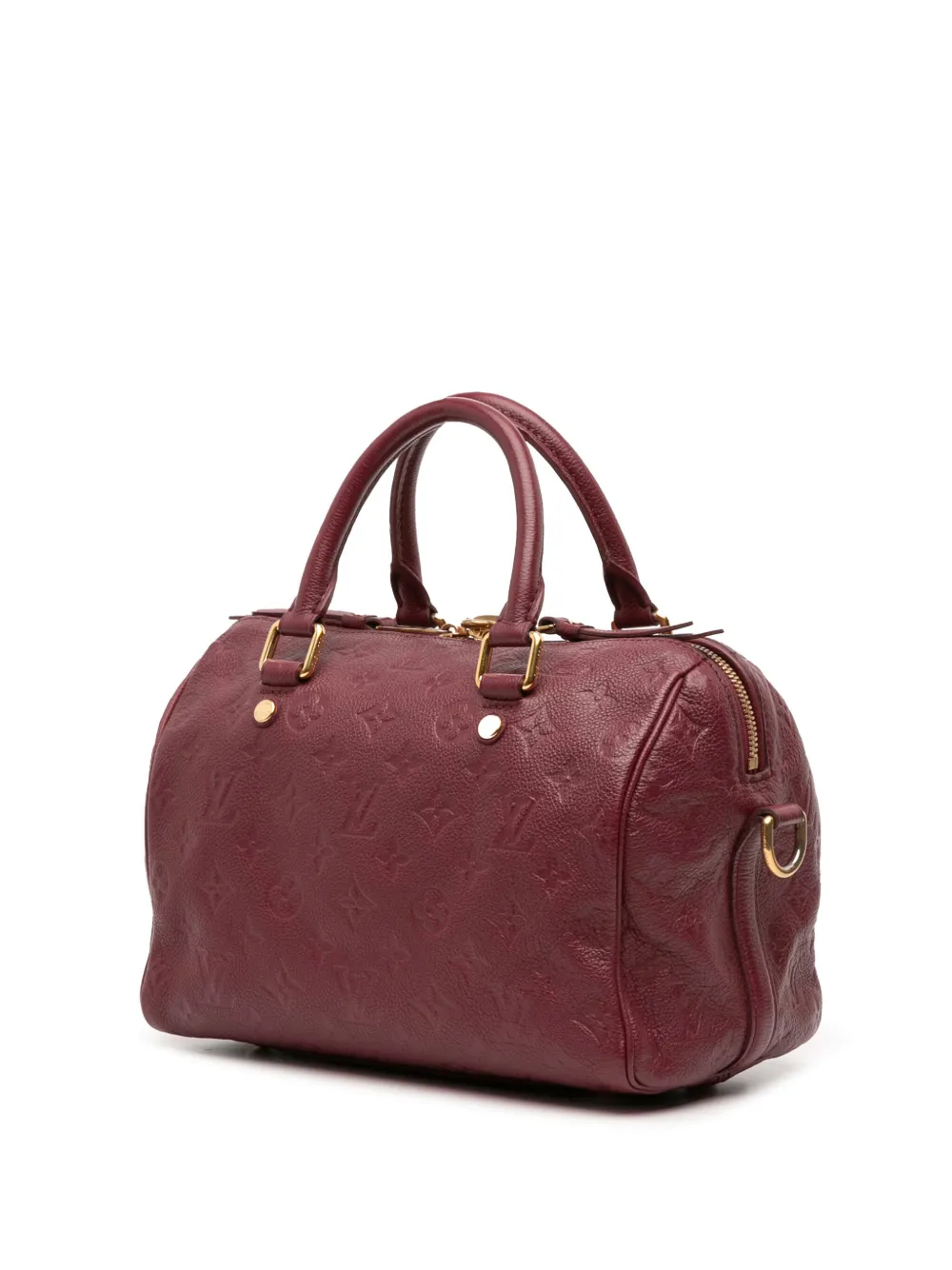 Pre-owned Louis Vuitton 2013 Monogram Empreinte Speedy Bandouliere 25 Satchel In Red