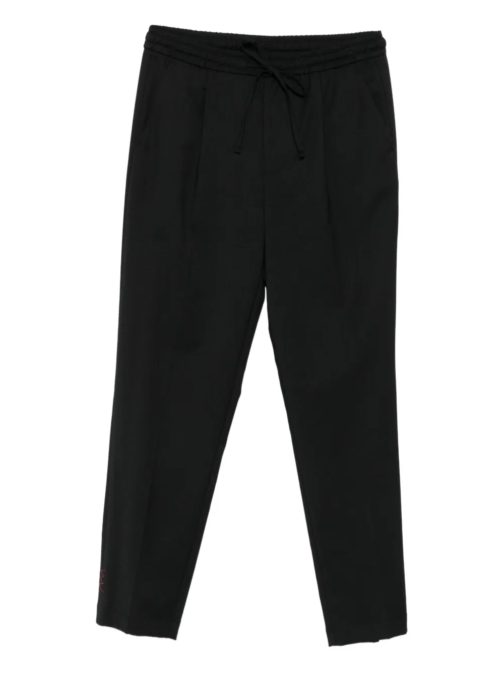 Amaranto Drawstring Straight-leg Trousers In Black