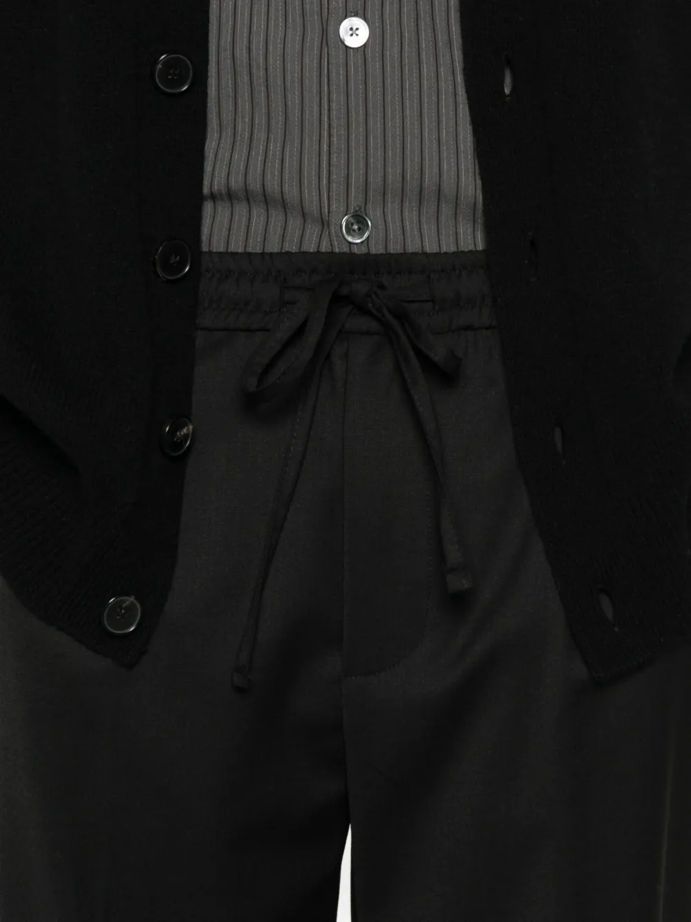 Amaranto Drawstring Straight-leg Trousers In Black