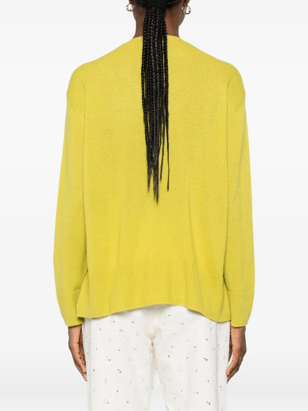 Be You Side-slits Sweater In Yellow