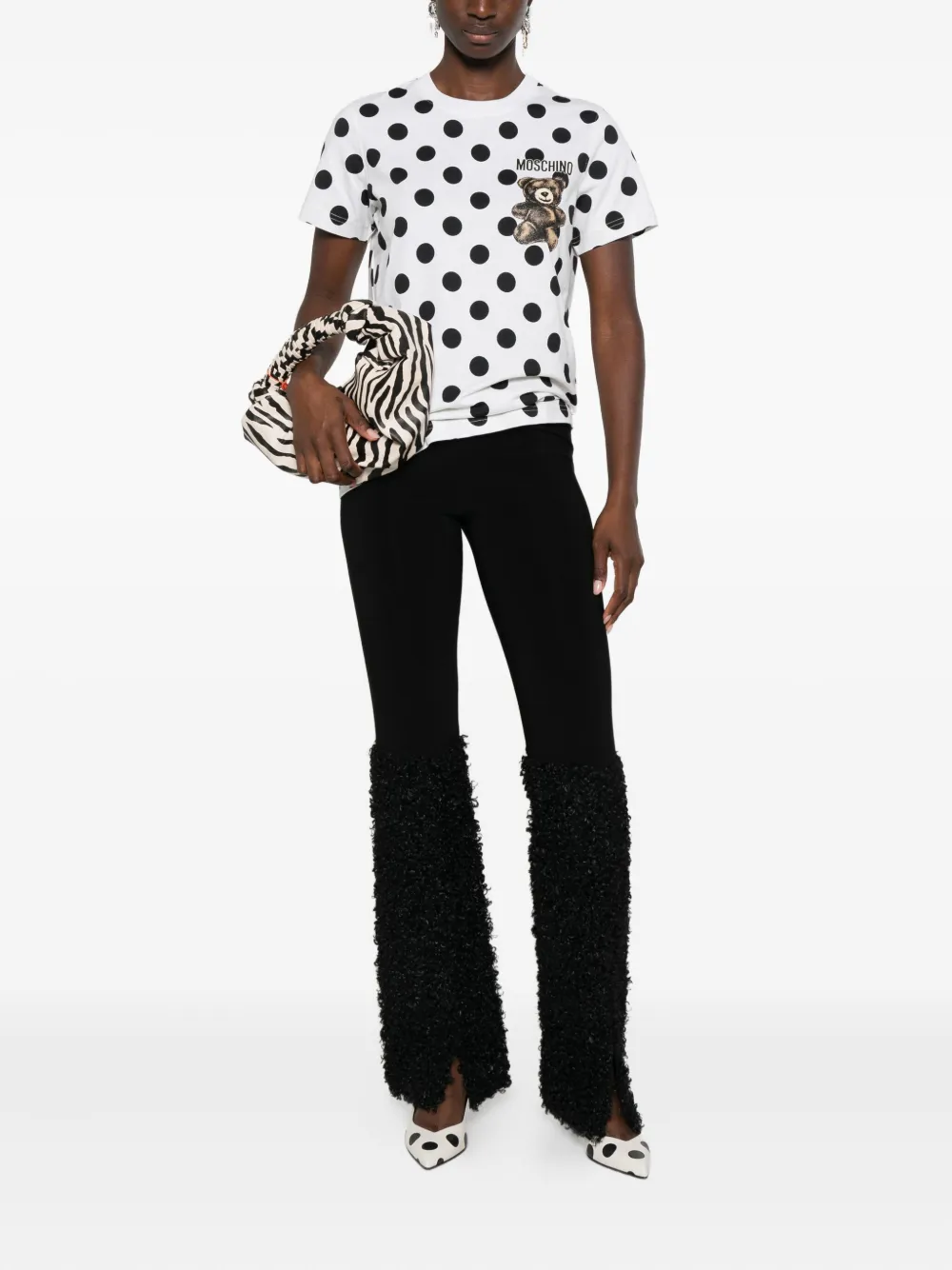 Moschino Teddy T-shirt met stippen Wit