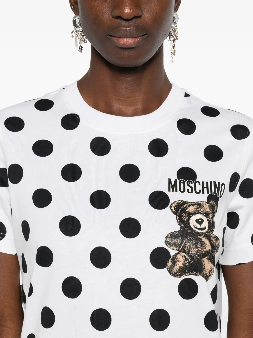 Moschino Teddy T-shirt met stippen Wit