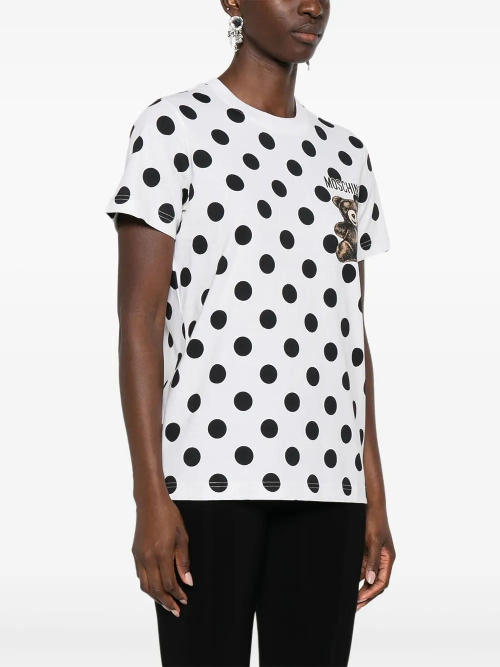 Moschino Teddy T-shirt met stippen Wit