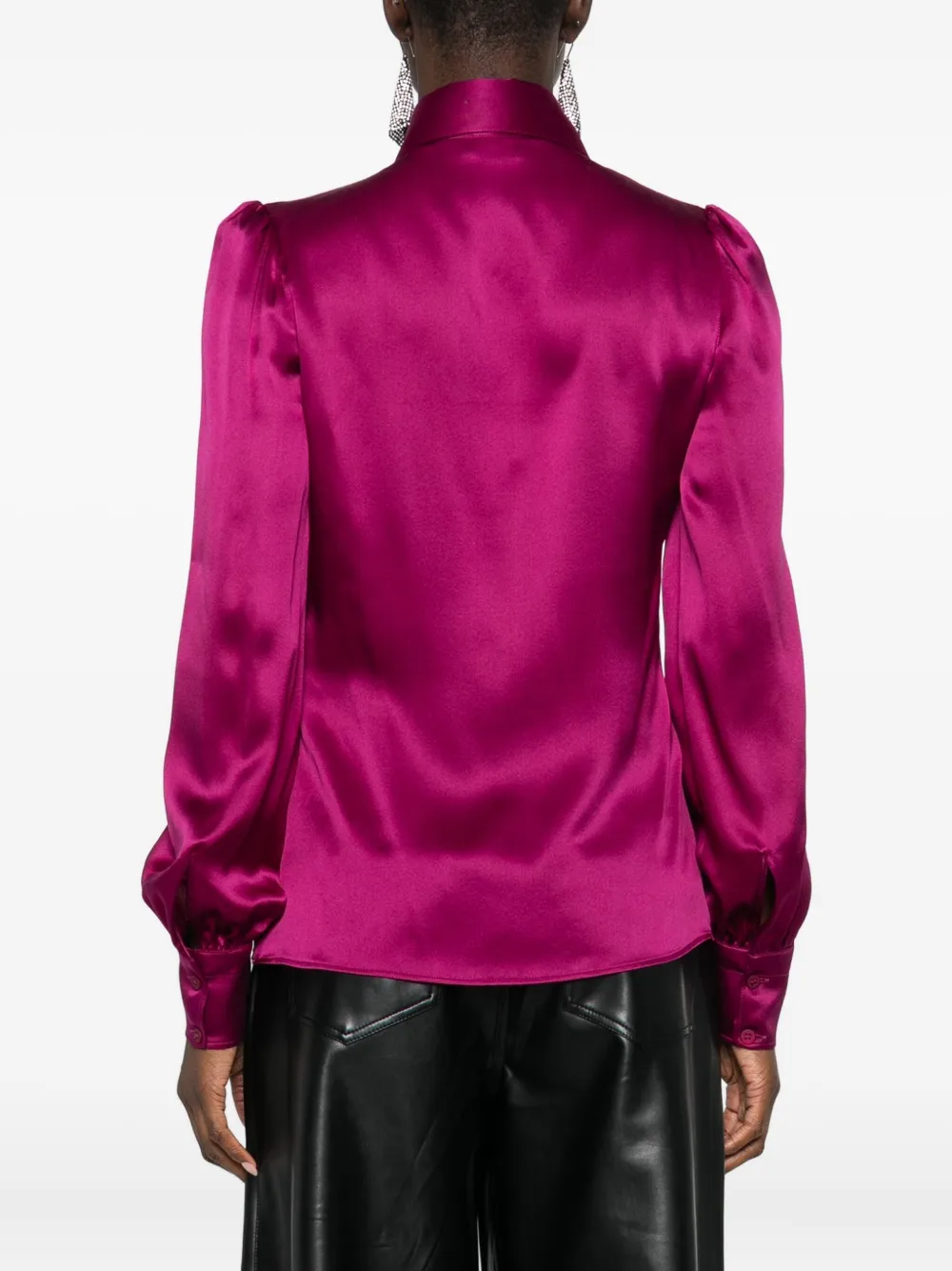 Balenciaga Zijden blouse met pofmouwen Roze