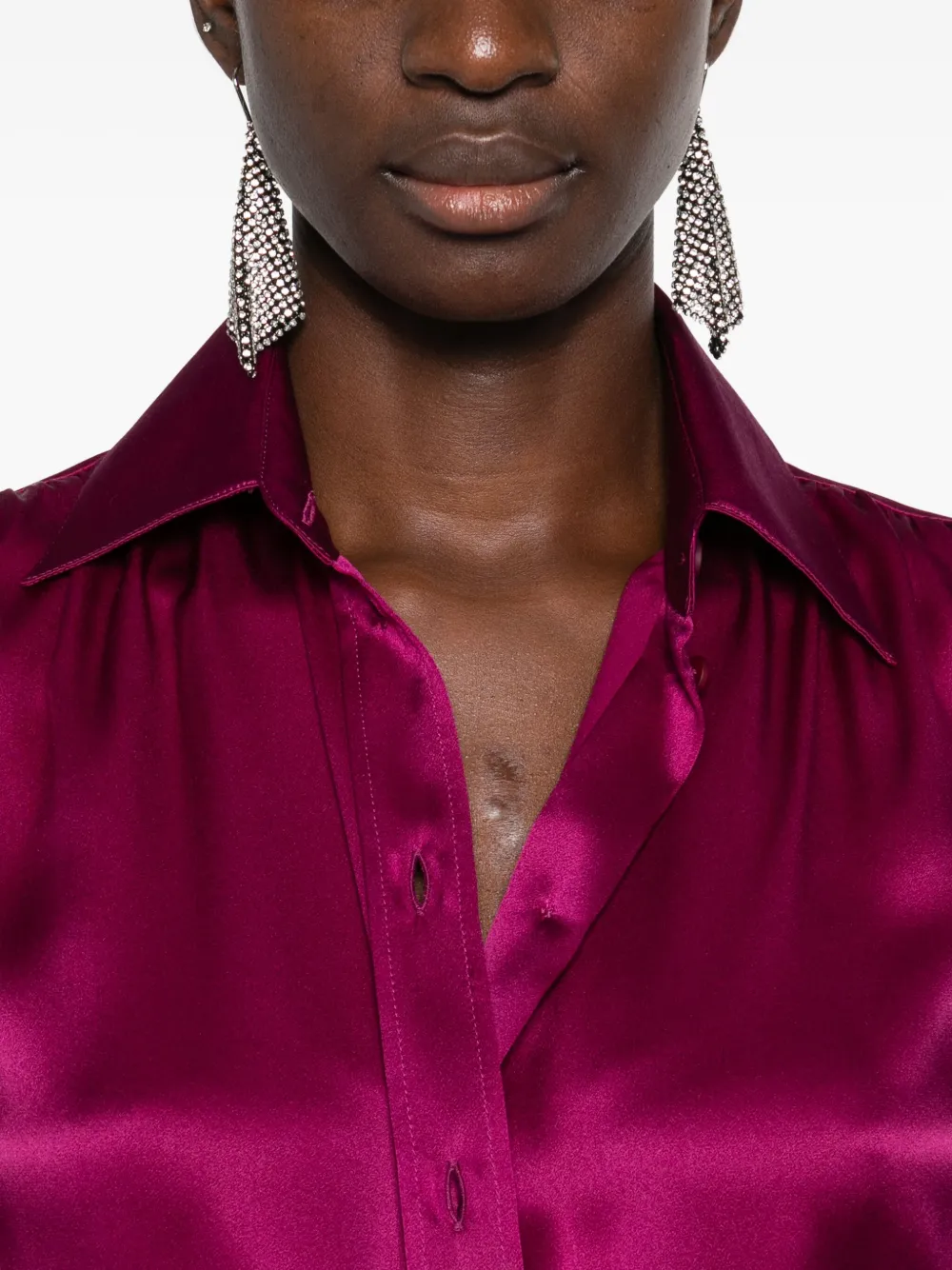 Balenciaga Zijden blouse met pofmouwen Roze