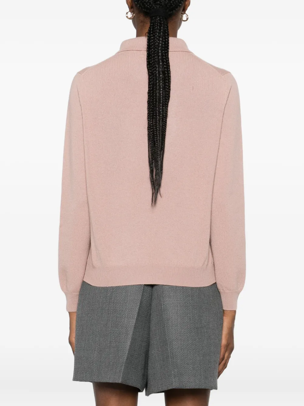 Be You Fine-knit Polo Shirt In Pink