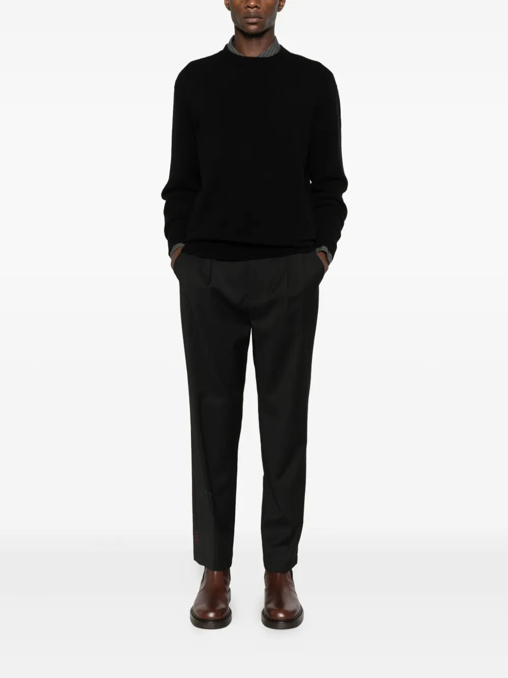 AMARANTO Sweater met ronde hals - Zwart