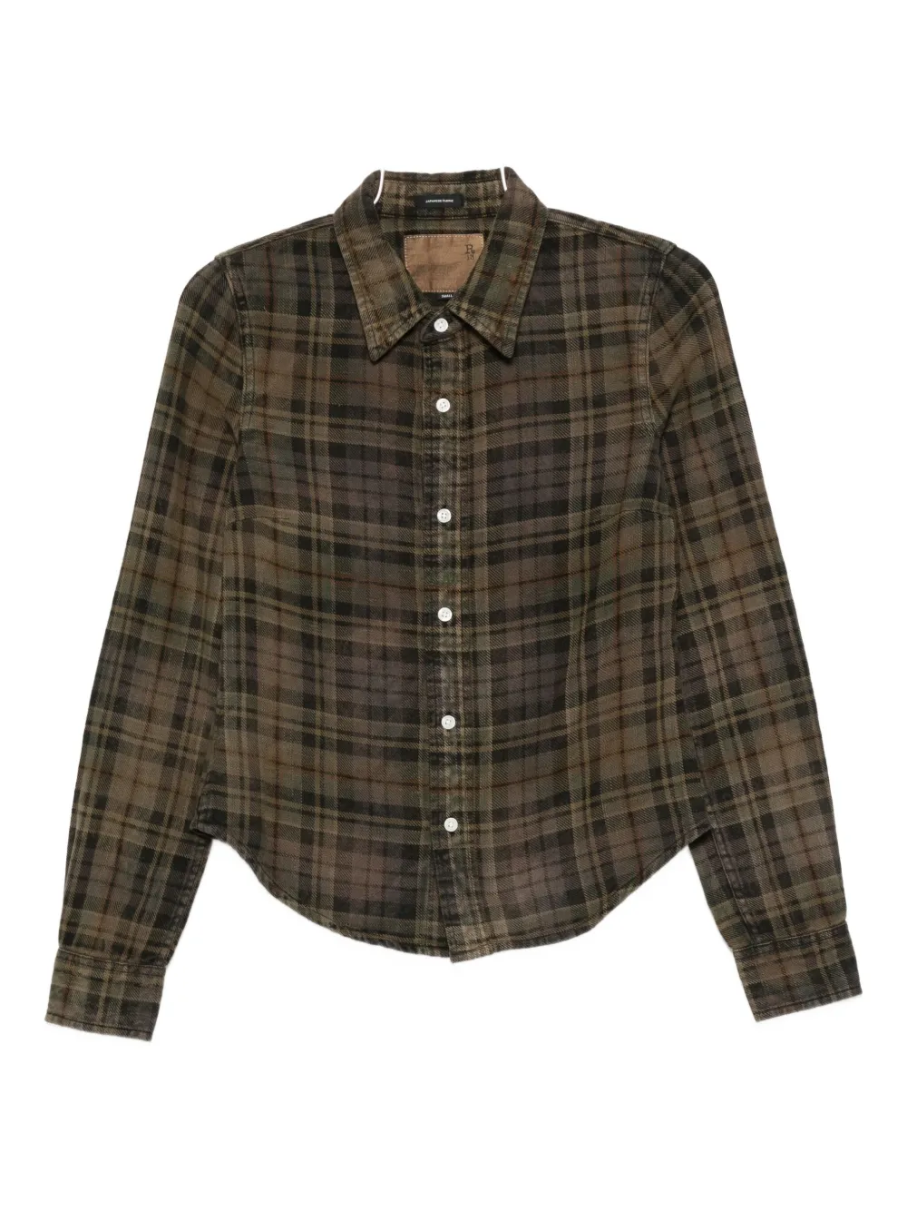 R13 Check-pattern Buttoned Shirt In Green
