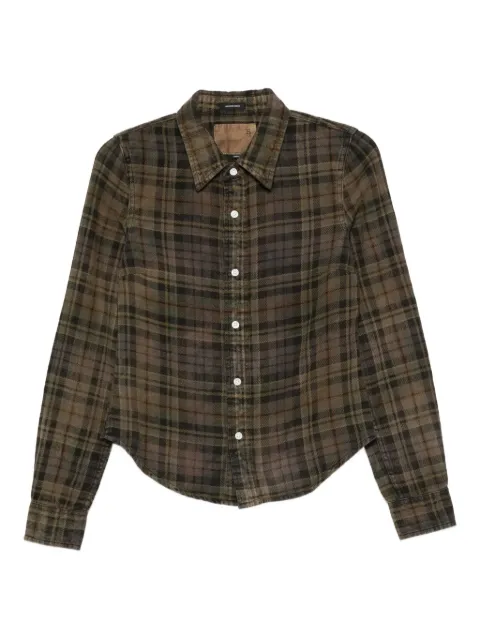 R13 check-pattern buttoned shirt 