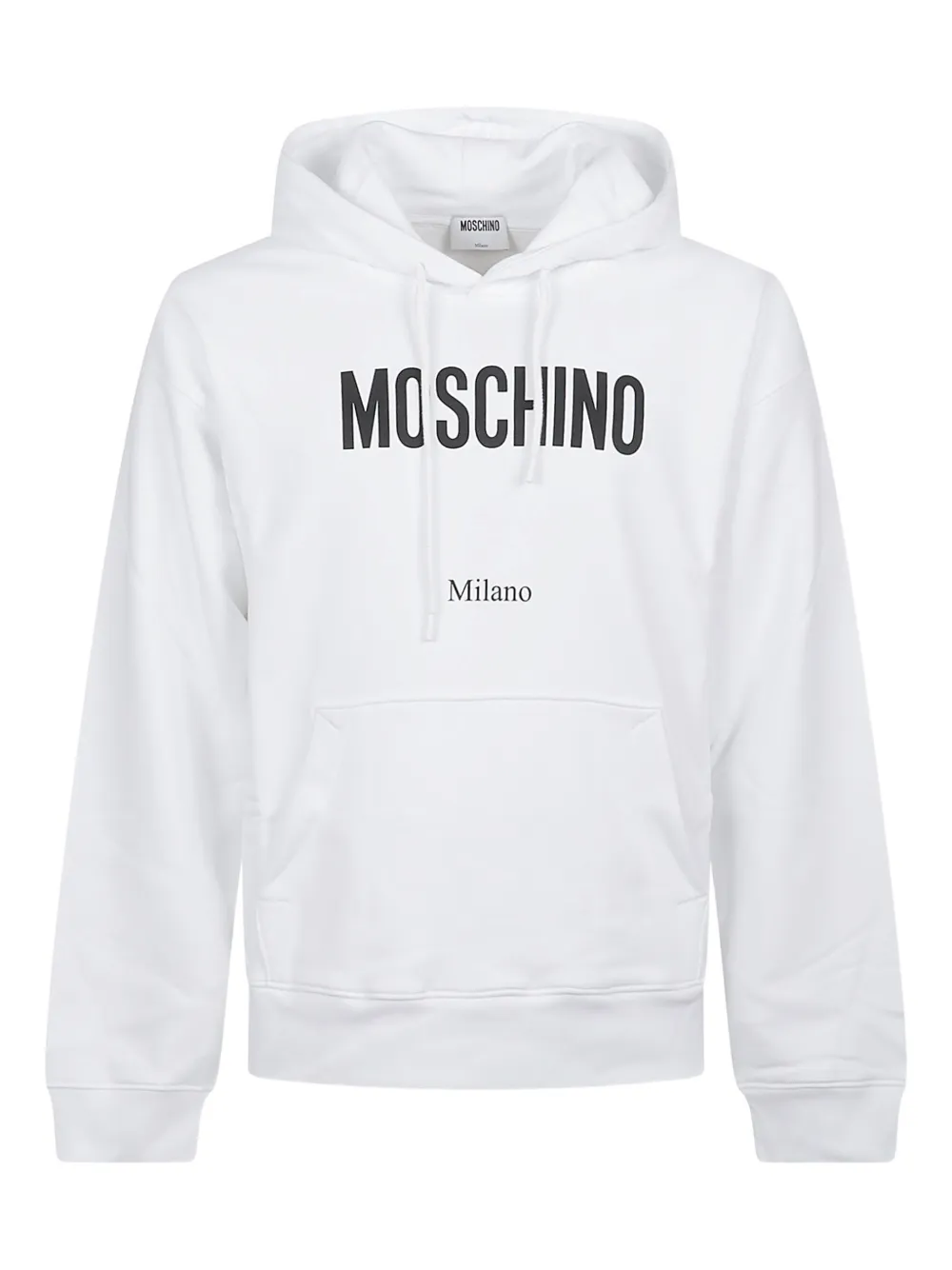 Moschino logo-print hooded hoodie - Bianco
