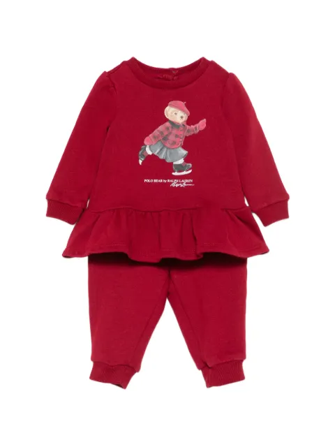 POLO RALPH LAUREN KIDS ruffled-hem trousers and blouse set 