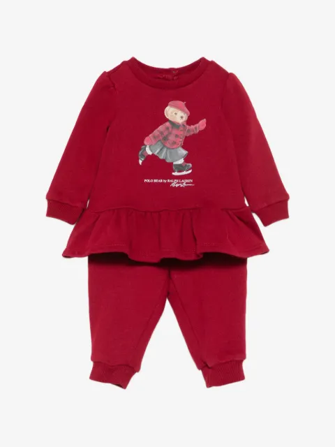 POLO RALPH LAUREN KIDS ruffled-hem trousers and blouse set 