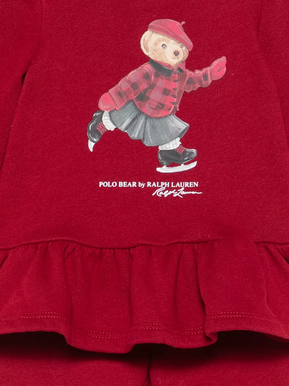POLO RALPH LAUREN KIDS Broek en blouse met ruches Rood